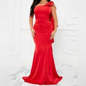 Othr Red One Shoulder Dress